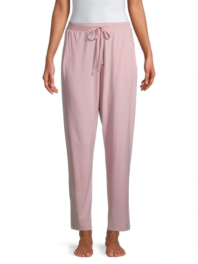 Shop Hanro Sleep & Lounge Drawstring Pants In Pale Rose