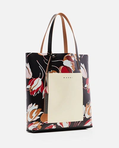 Shop Marni Printed Pvc Tote Bag In Black