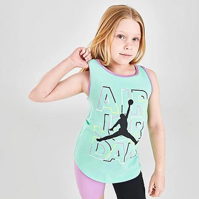 Shop Nike Jordan Girls' J's Are For Girls Jumpman Ringer Tank Top In Green/purple