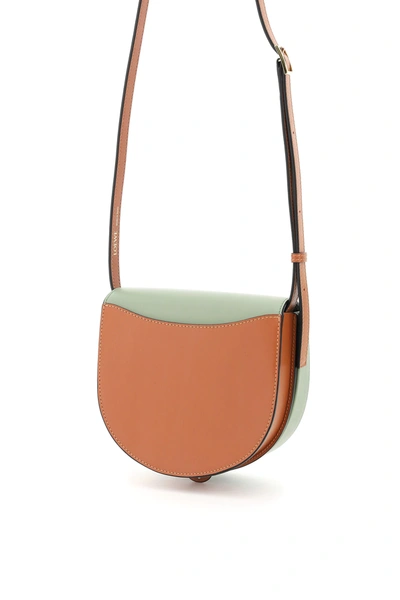 Shop Loewe Heel Duo Mini Shoulder Bag In Green,brown