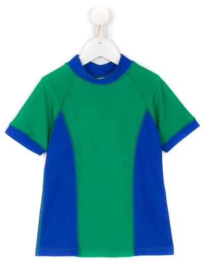 Shop Amir Slama Panelled Swimming T-shirt In 绿色