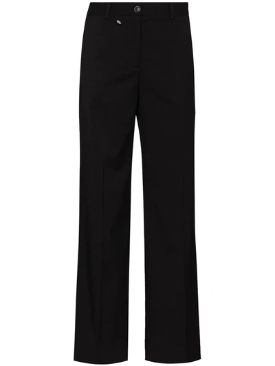 Soul Wide Leg Wool Trousers In Schwarz