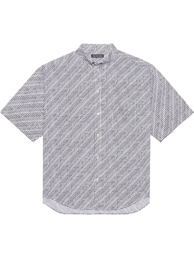 Shop Balenciaga Archive Letters-print Cotton Shirt In Schwarz