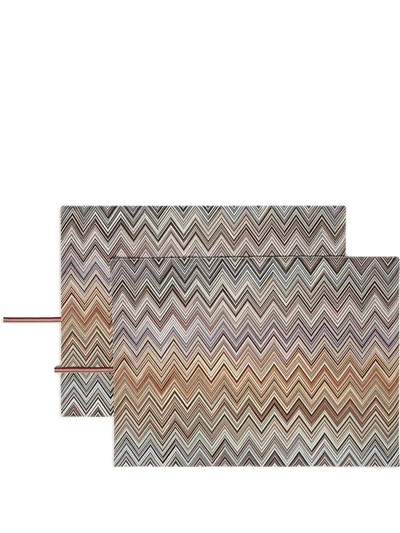 Shop Missoni Andorra Placemats (set Of 2) In Schwarz