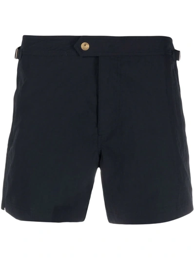 Shop Tom Ford Adjustable-waist Swim Shorts In Schwarz