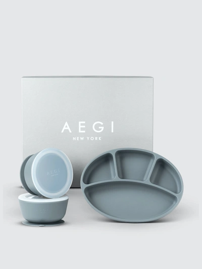 Shop Aegi New York Silicone Suction Gift Set In Peppercorn