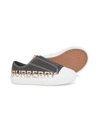 Shop Burberry Logo-print Slip-on Sneakers In Black