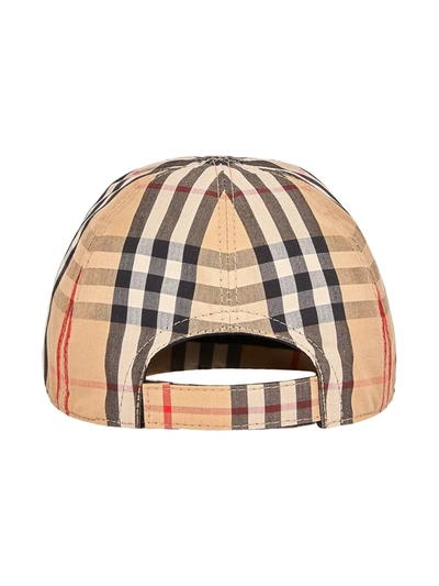 Shop Burberry Vintage Check And Icon Stripe Baseball Cap In Brown