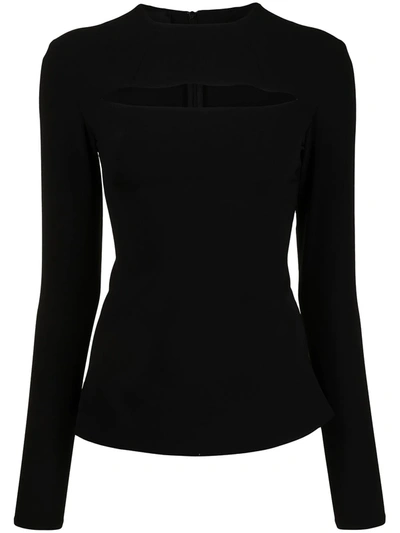 Shop A.w.a.k.e. Cut Out-detail Long-sleeved Top In Schwarz