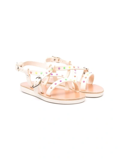 Shop Ancient Greek Sandals Sofia Crystal-strap Sandals In White