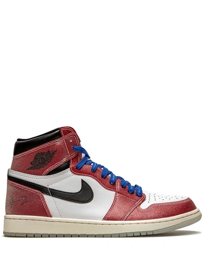 Shop Jordan X Trophy Room Air  1 Retro High Og "with Blue Laces" Sneakers In Red