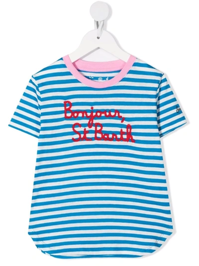Shop Mc2 Saint Barth Emma Slogan-embroidered T-shirt In Blue