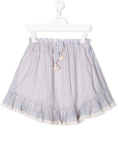 Shop Zimmermann Striped Cotton Skirt In Neutrals
