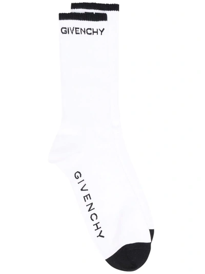 Shop Givenchy Logo-print Socks In White