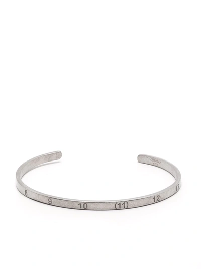 Shop Maison Margiela Numbers Cuff Bracelet In Silver
