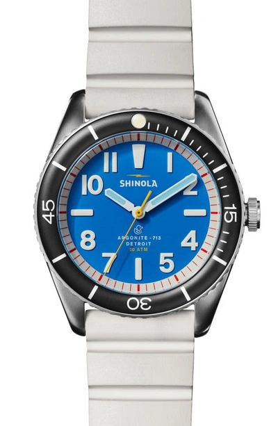 Shop Shinola Duck Rubber Strap Watch Gift Set, 42mm In Bermuda Blue