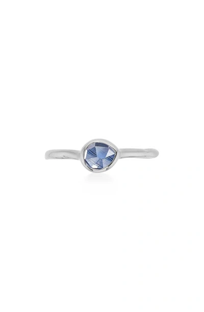 Shop Monica Vinader Siren Small Stacking Ring In Silver/ Kyanite