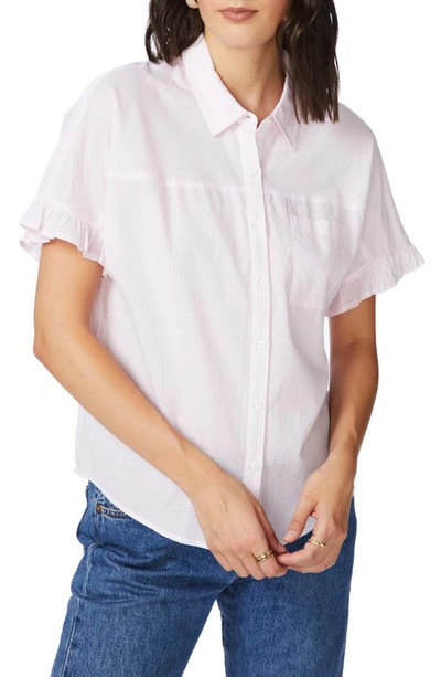 Shop Court & Rowe Spring Stripe Shirt In Chambray Pink