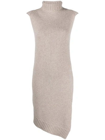 Shop Jil Sander Virgin Wool Roll-neck Vest In Nude