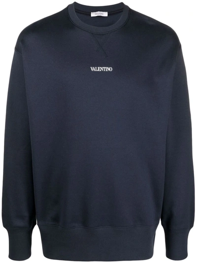 Shop Valentino Logo-print Sweatshirt In Blau