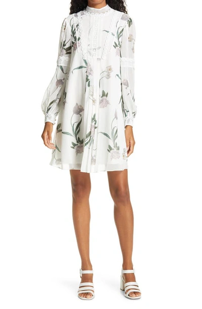 Shop Ted Baker Leyora Lace Long Sleeve Dress In White