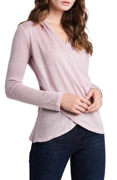 Shop 1.state Sparkle Cozy Crisscross Front Knit Top In Rose Pink