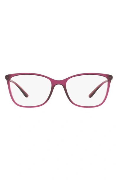 Shop Dolce & Gabbana 54mm Rectangular Optical Glasses In Black Cherry/ Demo Lens