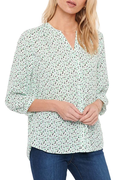 Shop Nydj High/low Crepe Blouse In Hugo Dots
