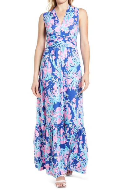 Shop Lilly Pulitzerr Pearce Sleeveless Midi Dress In Corsica Blue Toucan Party