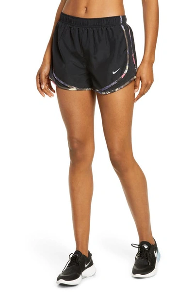 Shop Nike Dri-fit Tempo Running Shorts In Black/ Black/ Wolf Grey
