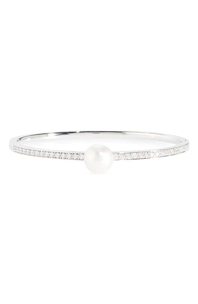 Shop Mikimoto Diamond & Pearl Bracelet In White Gold