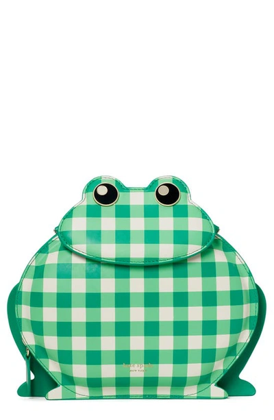 Shop Kate Spade Hoppkins Frog Leather Crossbody Bag In Green Multi
