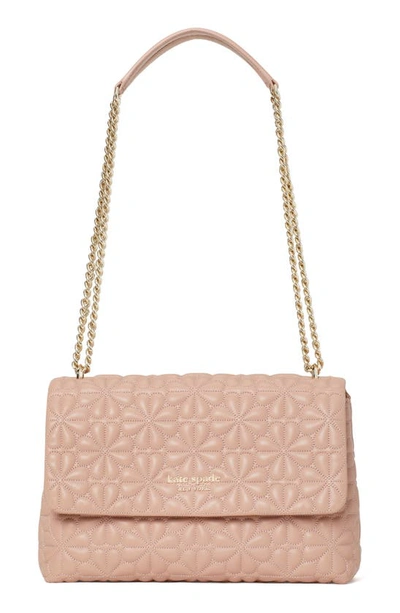Shop Kate Spade Bloom Quilted Leather Shoulder Bag In Flapper Pink