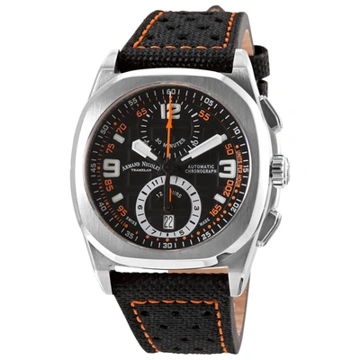 Shop Armand Nicolet Chronograph Automatic Watch A668haa-no-p0668no8 In Black / Orange