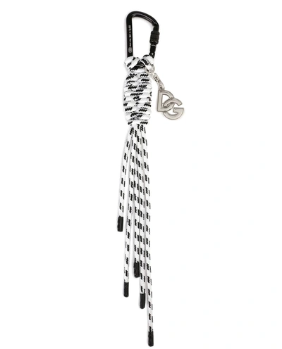 Shop Dolce & Gabbana Bi-colour Rope Keychain In Multi
