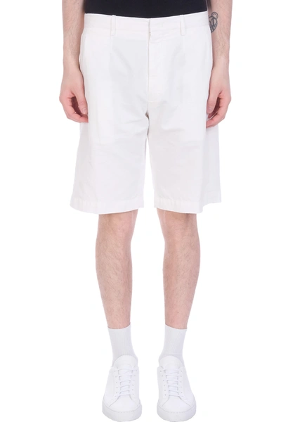 Shop Ermenegildo Zegna Shorts In White Cotton And Linen