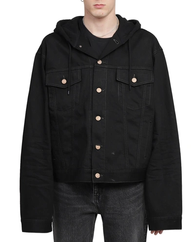 Shop Balenciaga Black Hooded Jacket