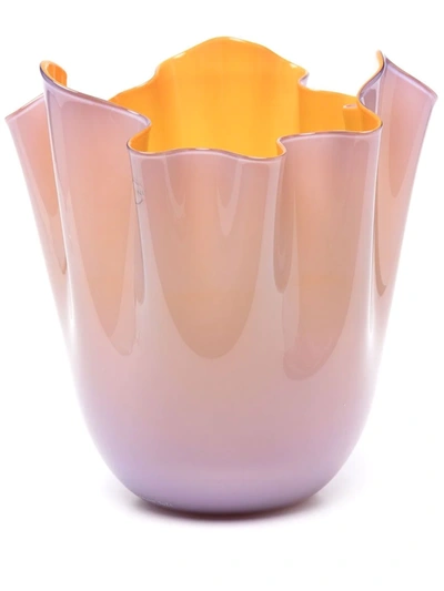 Shop Venini Fazzoletto Opalino Vase In Purple