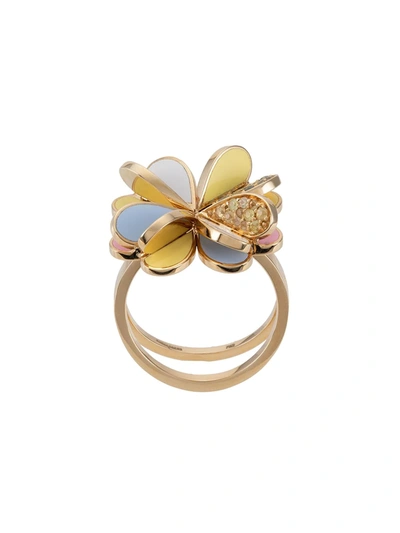 Shop Aisha Baker 18kt Yellow Gold Flower Ring In Mehrfarbig
