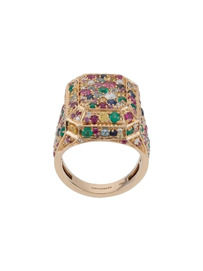 Shop Aisha Baker 18kt Yellow Gold Disco Gemstone Ring In Mehrfarbig