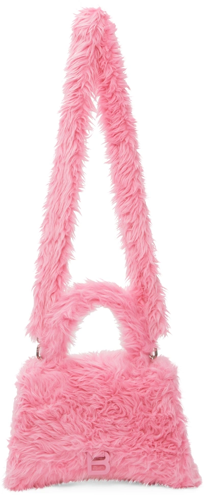 Shop Balenciaga Pink Fluffy Hourglass Bag In 5806 Rose