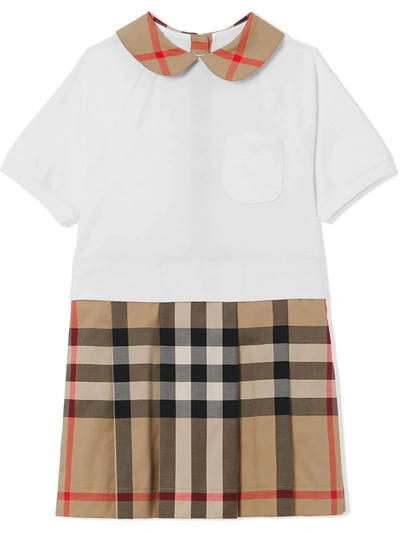 Shop Burberry Vintage Check Shirt Dress In Neutrals