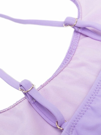 Shop Mc2 Saint Barth Jaiden Glitter Logo Bikini Set In Purple