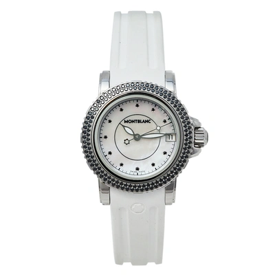 Pre-owned Montblanc Mop Diamonds Stainless Steel Rubber 