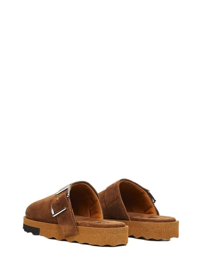 Shop Off-white Sandals In Brown Black