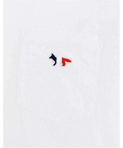 Shop Maison Kitsuné "tricolor Fox" T-shirt In White