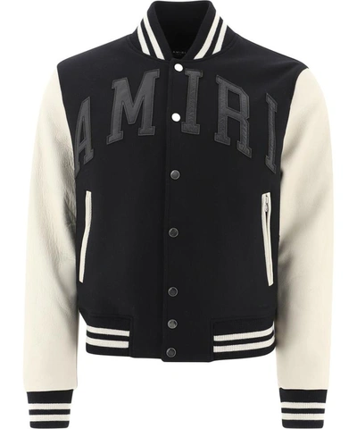 Shop Amiri "vintage Applique" Bomber Jacket In Black  