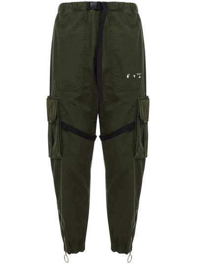 Shop Off-white Trousers Green