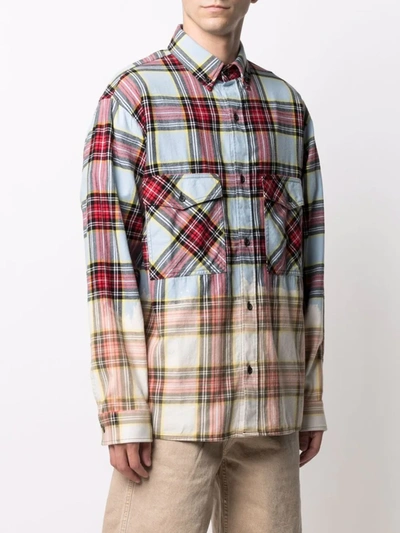 Shop Marcelo Burlon County Of Milan Marcelo Burlon Dyed-effect Check Shirt In Mixed Colours