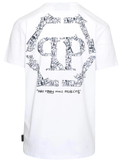 Shop Philipp Plein White Round Neck Ss Money T-shirt